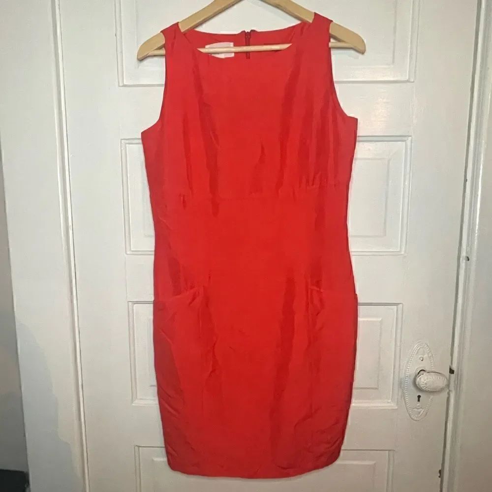 Hugo Buscati Silk Sleeveless Sheath Dress w/ Front Pockets